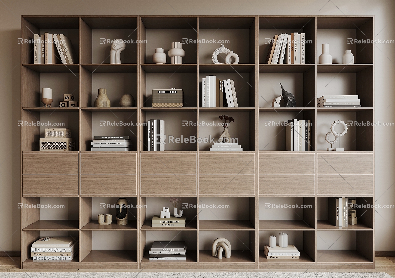 Modern Bookcase Bookshelf 3d model