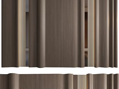 Modern Wooden Background Wall Panel With Vertical Stripe And Natural Wood Texture 3d model