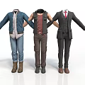 Male Mannequins Displaying Casual Workwear Formal Suits And Varied Clothing Styles