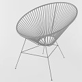 Blue Woven Modern Outdoor Chair With Black Metal Frame For Patio Garden Use