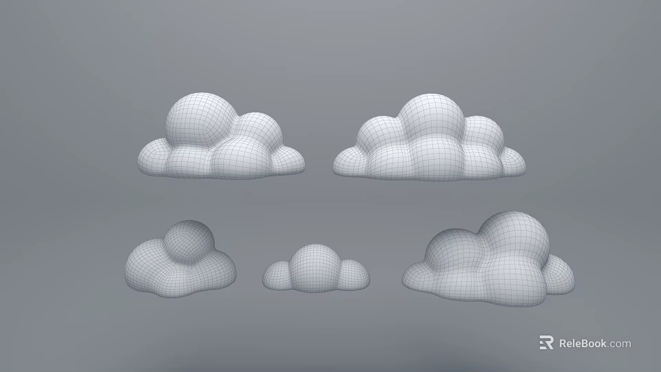 Cloud Shaped Pendant Lights With Mesh Design For Modern Home Interior Decor 3d model 