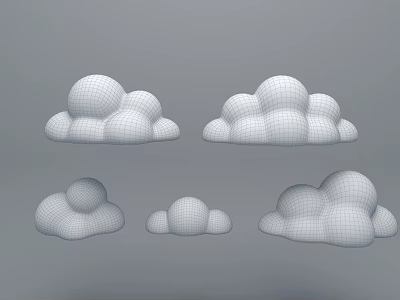 Cloud Shaped Pendant Lights With Mesh Design For Modern Home Interior Decor 3d model