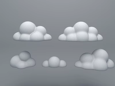 Cartoon Clouds 02 3d model Cartoon Clouds 02 3d model