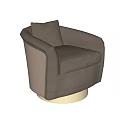 Elegant Light Gray Upholstered Single Sofa With Gold Metal Armrest And Base Design