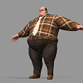3D Animated Game Character With Plaid Shirt Brown Pants And Belt