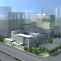 Modern Office Building With Glass Curtain Wall And Multi Storey Plaza Entrance Design
