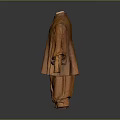 Traditional Orange Cotton Clothing Set With Long Sleeves Pants And Button Details
