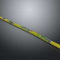 Fresh Green and Yellow Striped Single Sugarcane Stalk on Dark Background 3d model