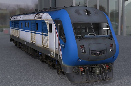 China Dongfeng 11G diesel locomotive train 3d model