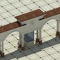 European-style gate 3d model