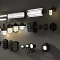 Various Outdoor Lights With Vintage Grille Design And Metal Construction For Exterior Use