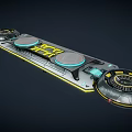 Sleek Modern Household Daily Use Product Long Strip Shape With Circular Platforms Yellow Accent Lines