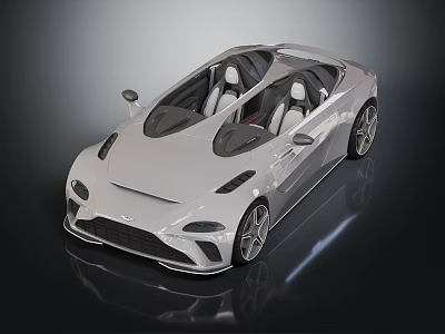 White Convertible Sports Car With Sleek Aerodynamic Design Black Leather Seats And Sporty Wheels 3d model