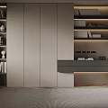 Modern Minimalist Bookcase Interior Design With Built in Lighted Shelves And Decorative Items