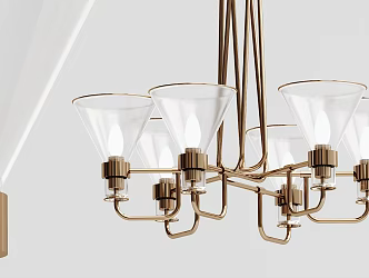 European-style chandelier metal multi-head chandelier 3d model