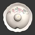 White Ceramic Lidded Cup With Colorful Floral Pattern And Elegant Design 3d model