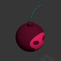 Red Bomb Weapon Featuring Skull Design And Black Fuse For Tactical Use