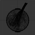 Decorative Ornament Set Featuring Wooden Barrel with Green Leaves and Decorative Broom