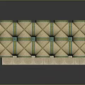 Decorative Architectural Scene Component With Arched Canopies Columns And Green Blue Decorations