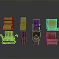 Various Colorful Chairs Featuring Unique Designs and Different Styles