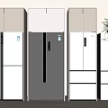 Modern Style Refrigerators In Different Designs Placed Side By Side 3d model