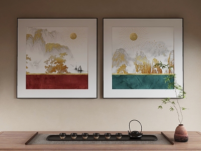 New Chinese Decorative Painting 3d model