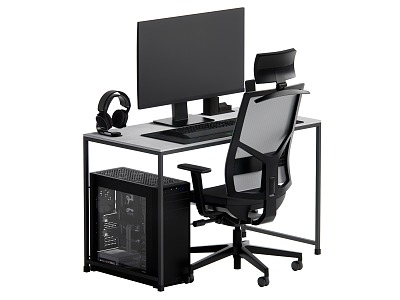 Computer Desk Office Desk and Chair Combination Desk 3d model