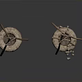 Traditional Woven Well Structures With Wooden Tripod Frame Rope Bucket And Stone Base
