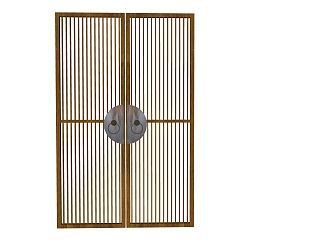 New Chinese Double Door 3d model