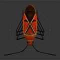 Red and Black Flying Insect With Long Antennae Segmented Body and Vibrant Patterns
