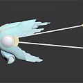 Light Blue Fantasy Character With Winged Structure Golden Accents And Antennae 3D Art Design