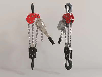Modern Lifting Inverted Chain Inverted Chain Hoist Lifting Equipment Hanging Rail Hanging Chain Lifting Inverted Chain Tighter Hand Chain Hoist Hook Crane 3d model
