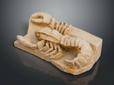 Ancient Aquatic Animal Fossil Preserved in Stone with Lobster Like Features 3d model Ancient Aquatic Animal Fossil Preserved in Stone with Lobster Like Features 3d model