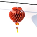 Traditional Red Honeycomb Structure Lantern With Yellow Tassel Home Hanging Decor