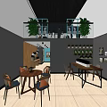 Modern Interior With Living Room Office Space Sofa Geometric Rug And Decorative Paintings