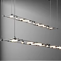 Modern Linear Chandelier With Multiple Bulbs And Metal Hanging Frame 3d model
