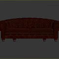 Classic Red Two Seater Sofa With Tufted Design And Curved Armrests Velvet Upholstery