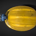 Yellow Hard Hat With Attached Headlamp For Industrial Safety Equipment Use