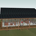 Rustic Wooden Guesthouse With Black Roof Open Porch And Glass Walls