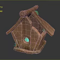 Modern Bird's Nest Bird House Wooden Bird's Nest Artificial Bird's Nest 3d model