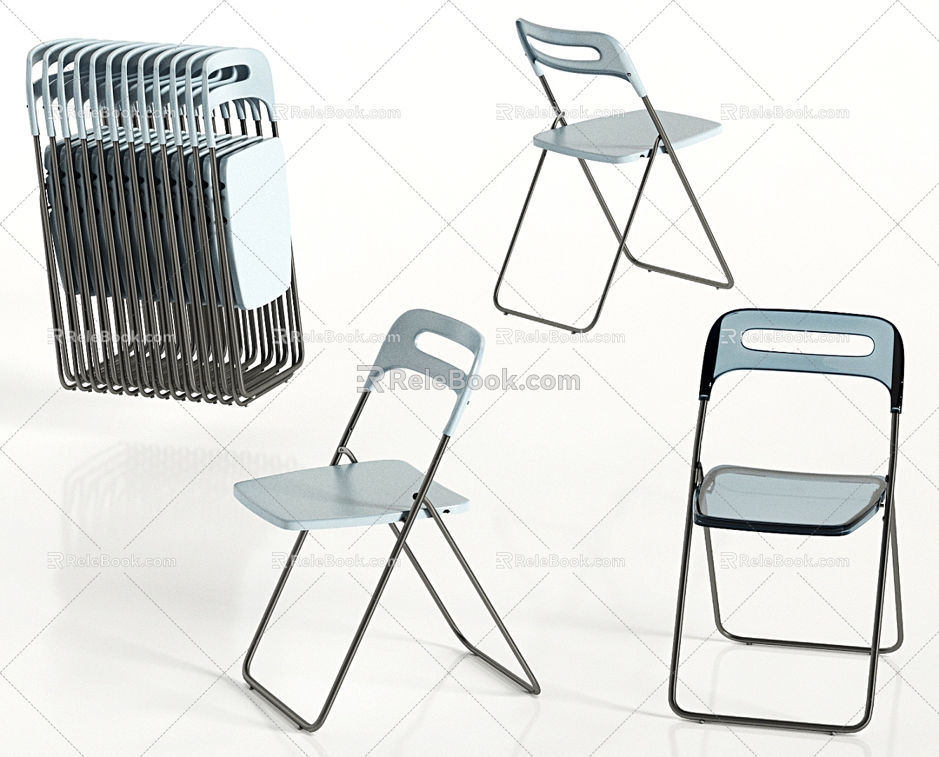 Modern Folding Chair Dining Chair Leisure Chair 3d model