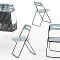 Modern Folding Chair Dining Chair Leisure Chair 3d model