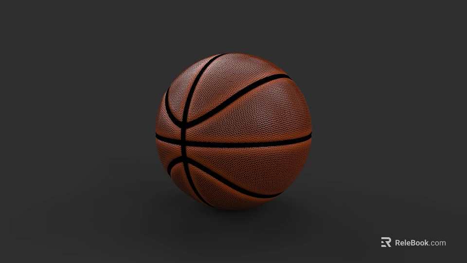 High Quality Leather Basketball With Classic Black Lines And Durable Texture As Essential Sports Equipment 3d model 