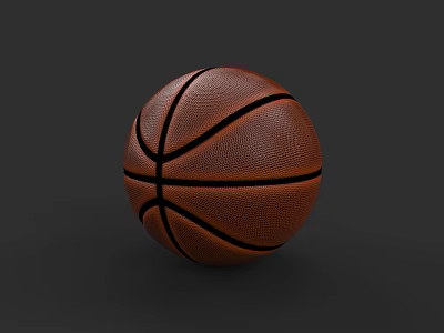 High Quality Leather Basketball With Classic Black Lines And Durable Texture As Essential Sports Equipment 3d model