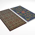 Square Rugs With Traditional Floral Geometric Patterns In Brown Blue Red Green Beige Colors