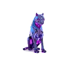 Geometric Style Cat Shaped Decorative Ornament Set With Purple And Blue Gradient