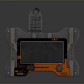 Industrial Control Device With Display Screen Orange And Gray Casing And Top Module