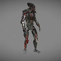 Robot mechanical warrior sci-fi robot mecha warrior sci-fi warrior destroyer future high-tech low-face number low-model simple model film and television level 3d model