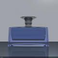 Blue Transparent Perfume Bottle With Silver Cap On Gray Surface Background 3d model