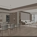 Modern Warm Open Living And Dining Room With Natural Wood Texture Cozy Home Interior Design